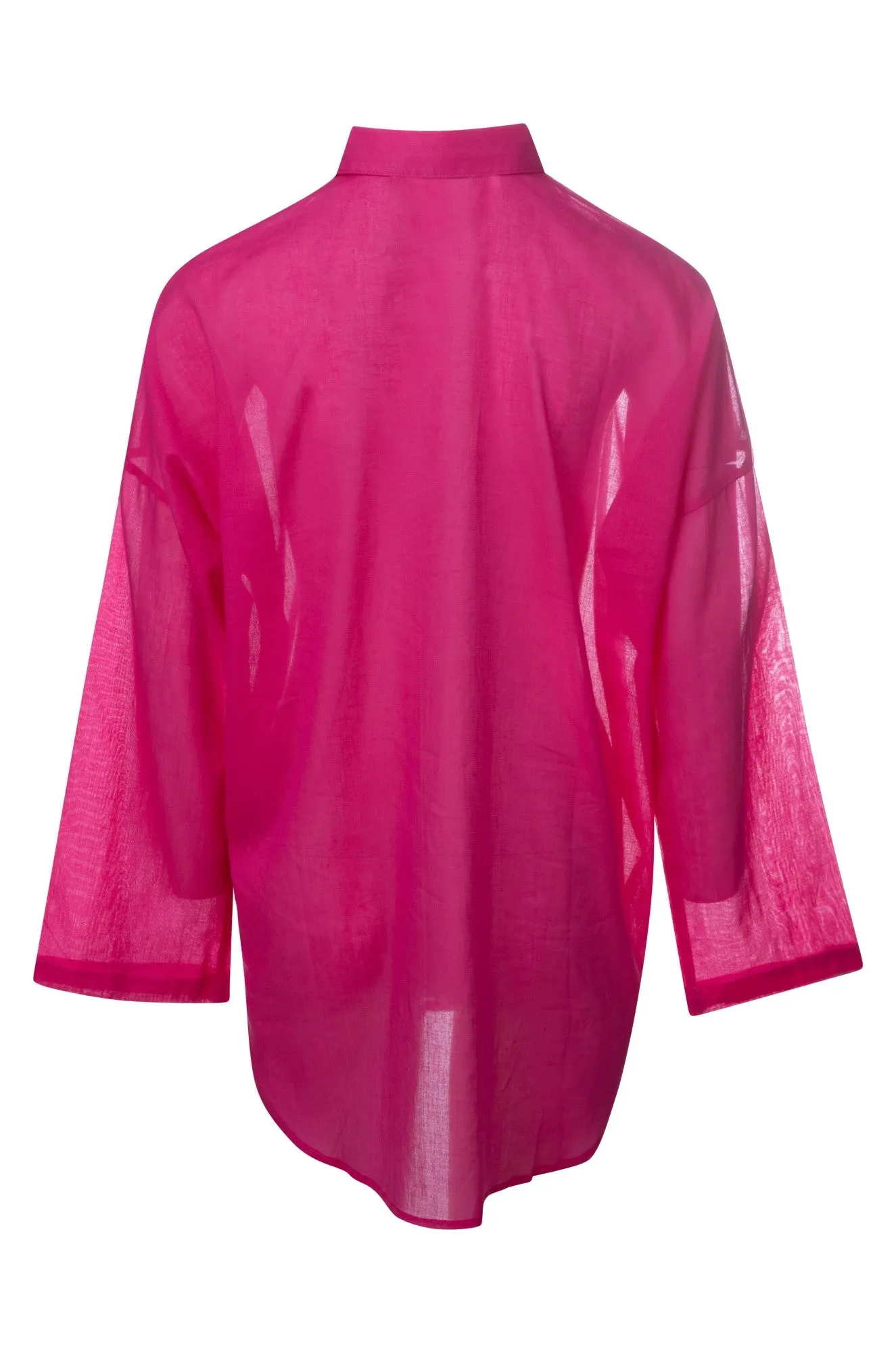 100% Cotton sheer Beach Shirt | CERISE | 0731A1