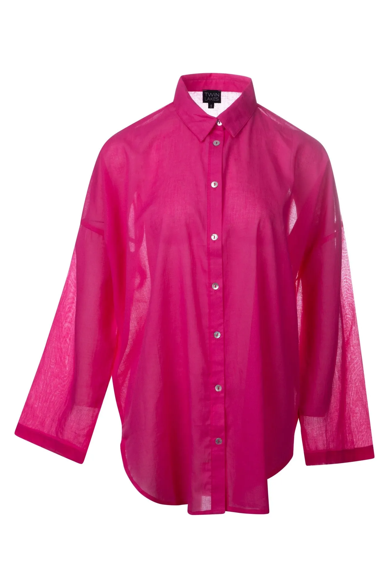 100% Cotton sheer Beach Shirt | CERISE | 0731A1