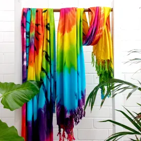 100% Rayon Sarong - Rainbow Black