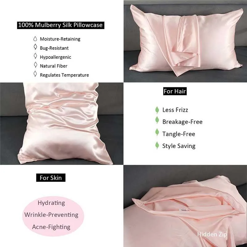 19 Momme Silk Pillowcase - Hidden zip - 50×60cm - custom and wholesale