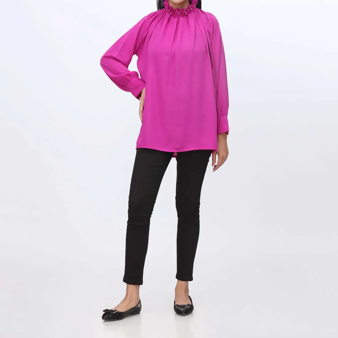 1PC- Dyed Georgette Chiffon Top PW9021