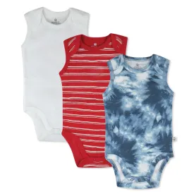 3-Pack Organic Cotton Sleeveless Bodysuits