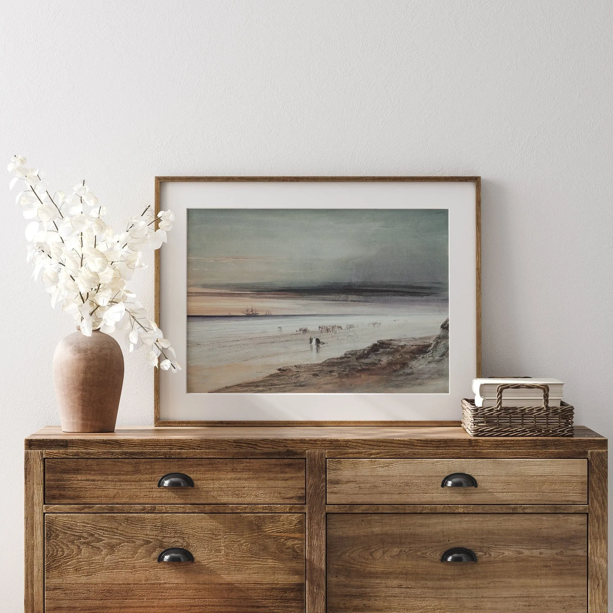 A Dark Beach Vintage Coastal Wall Art