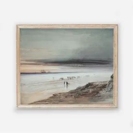 A Dark Beach Vintage Coastal Wall Art