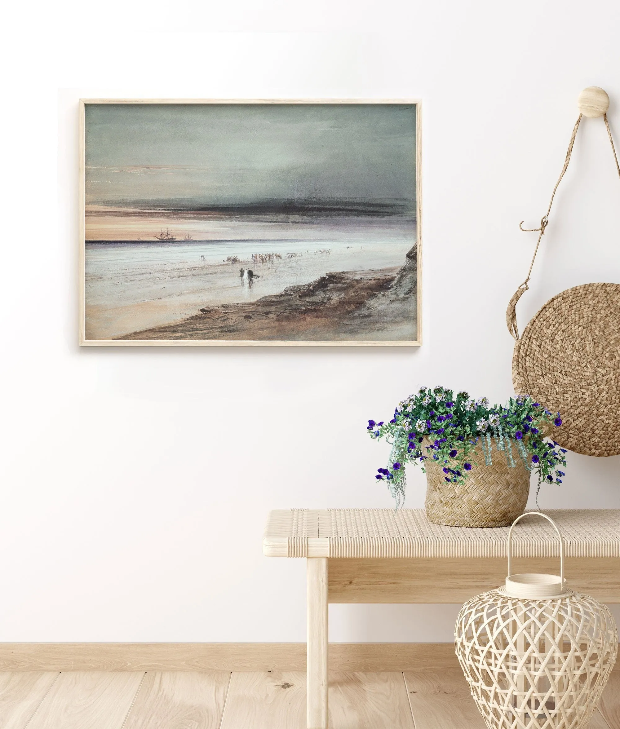 A Dark Beach Vintage Coastal Wall Art