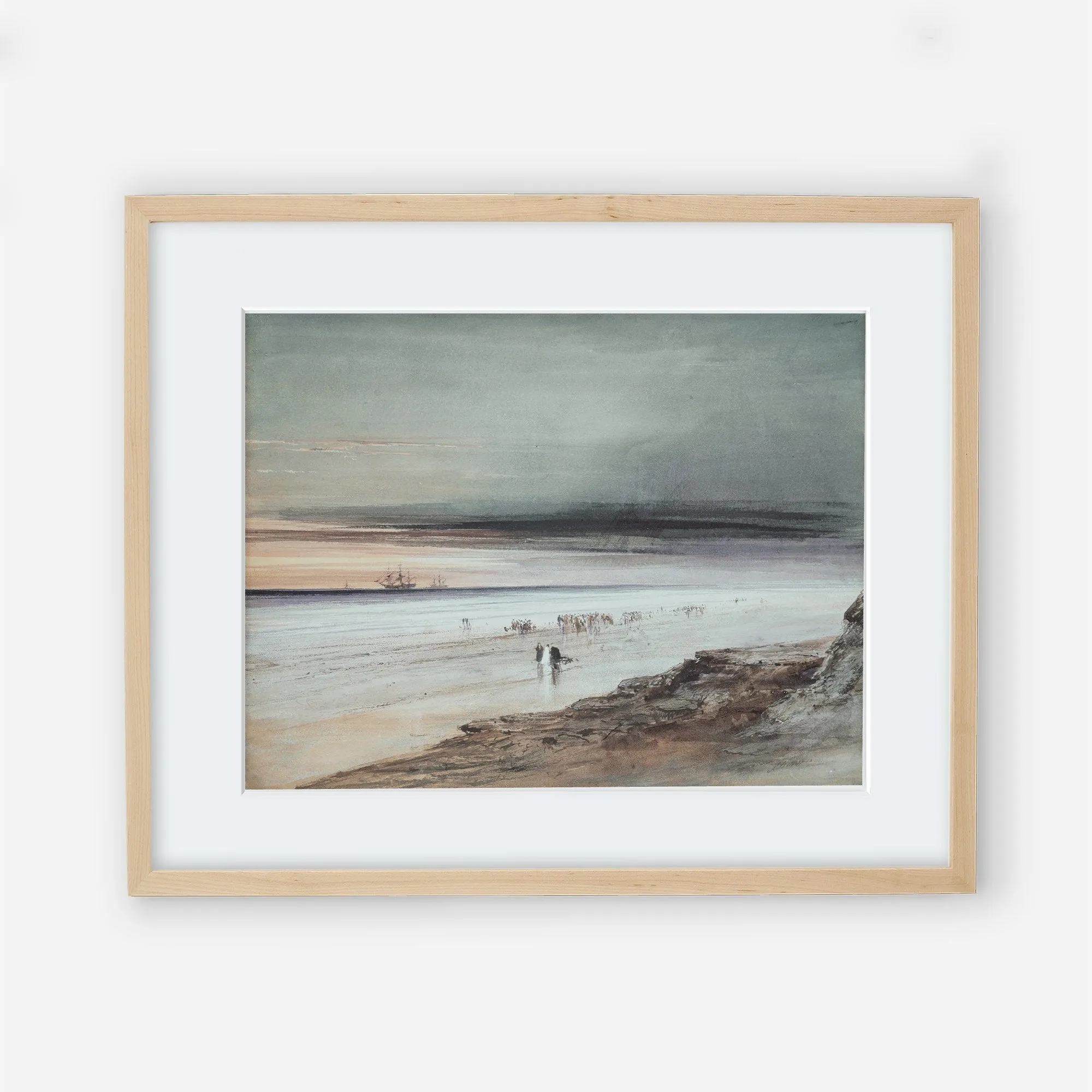 A Dark Beach Vintage Coastal Wall Art