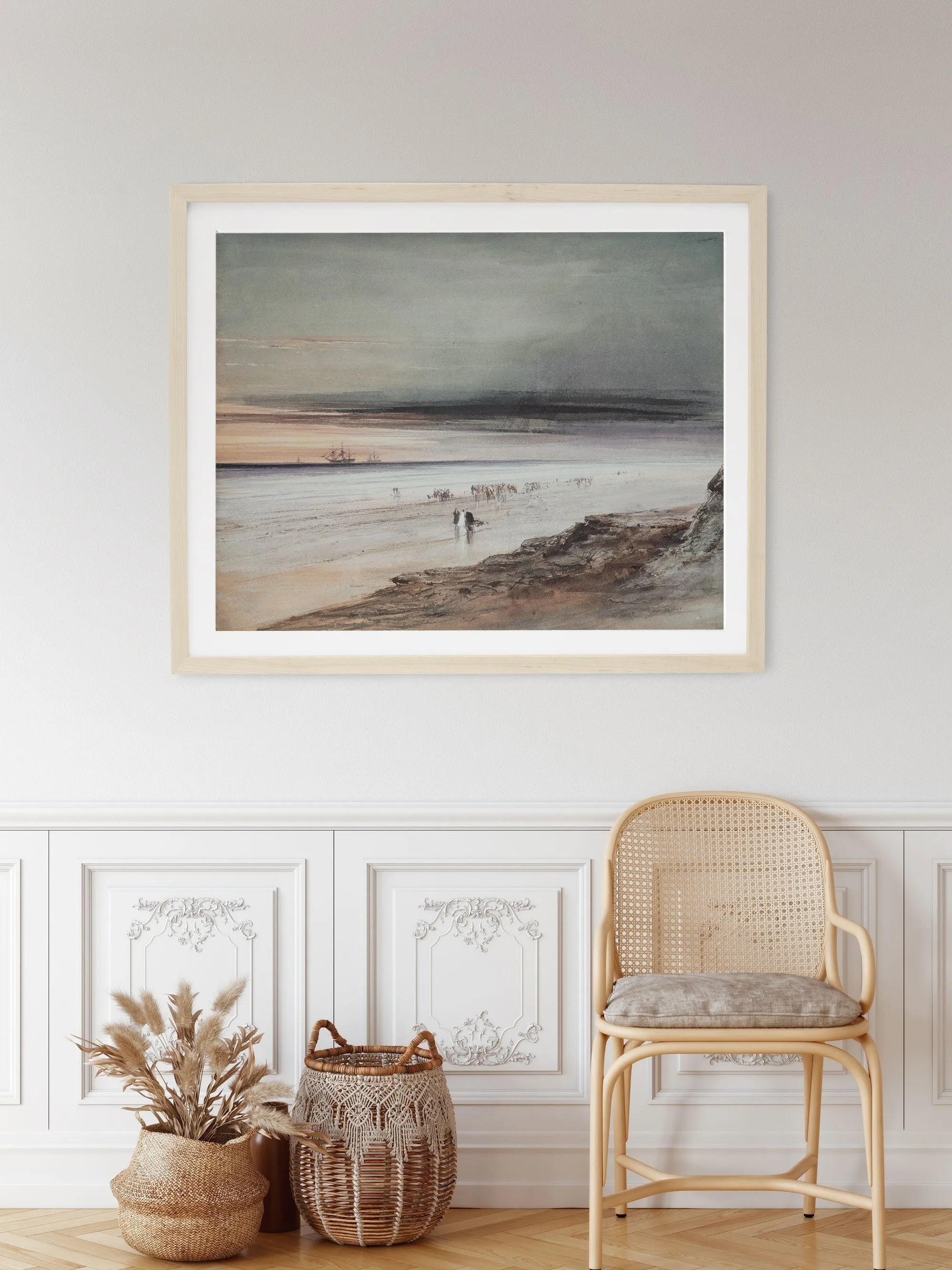 A Dark Beach Vintage Coastal Wall Art