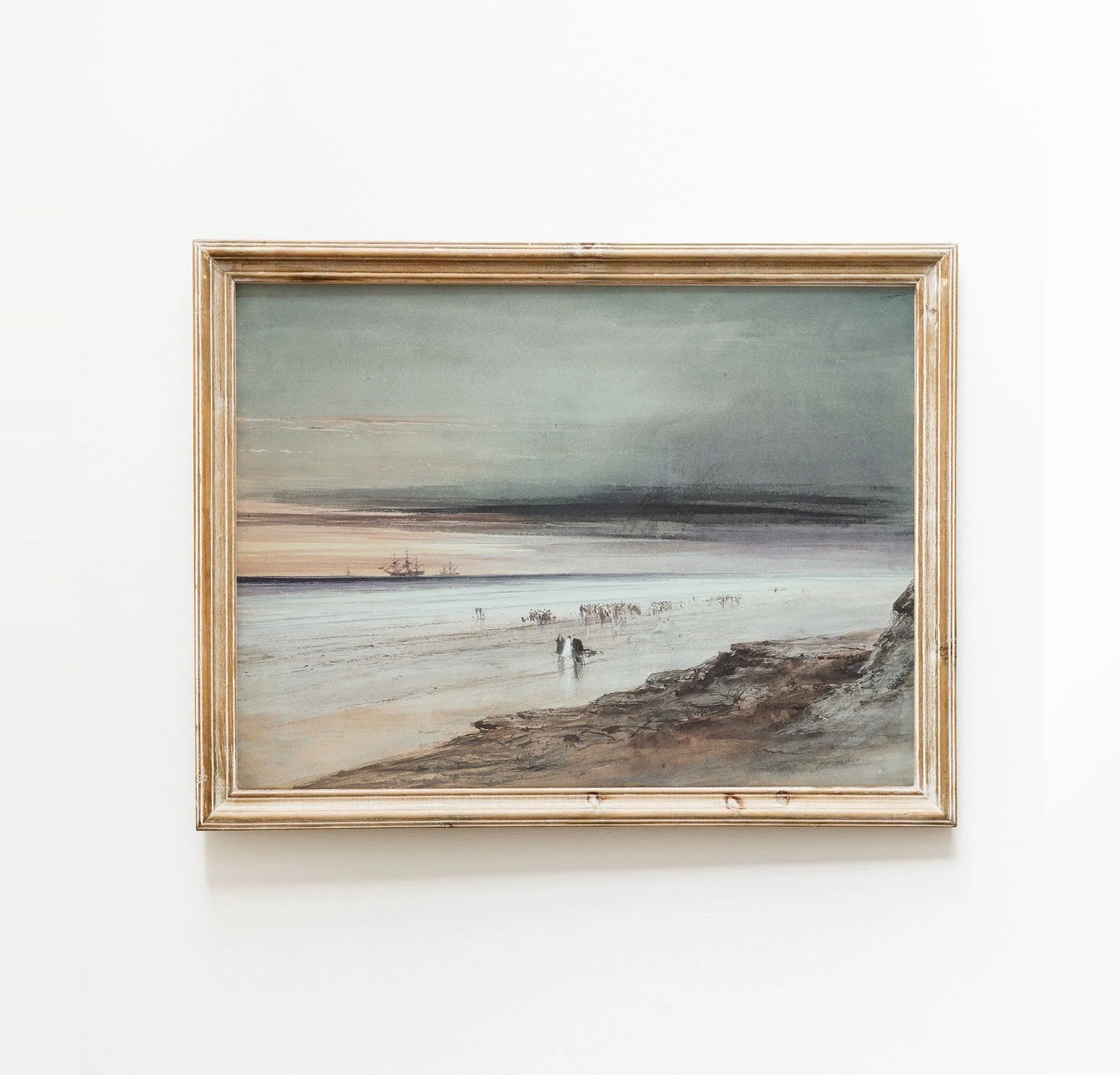 A Dark Beach Vintage Coastal Wall Art