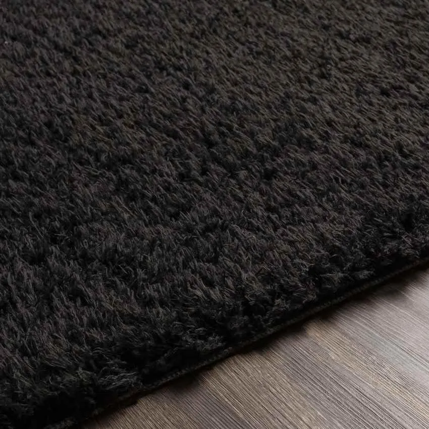 Abraham 2x4 Solid and Border Black Area Rug Carpet for Living Room Bedroom or Kitchen (2'3" x 3'9")