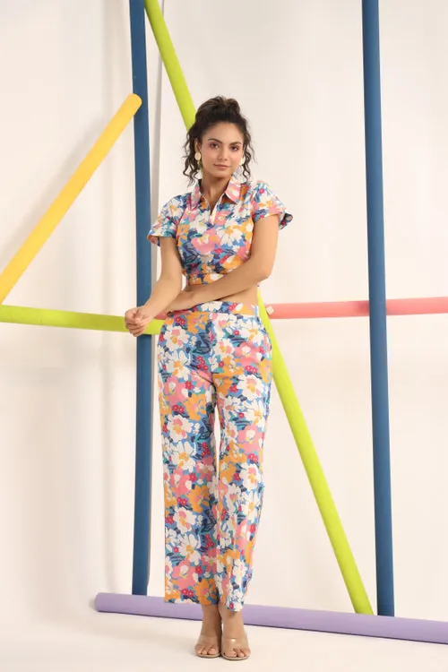 Abstract Bright Floral on Cotton Co-ord Set