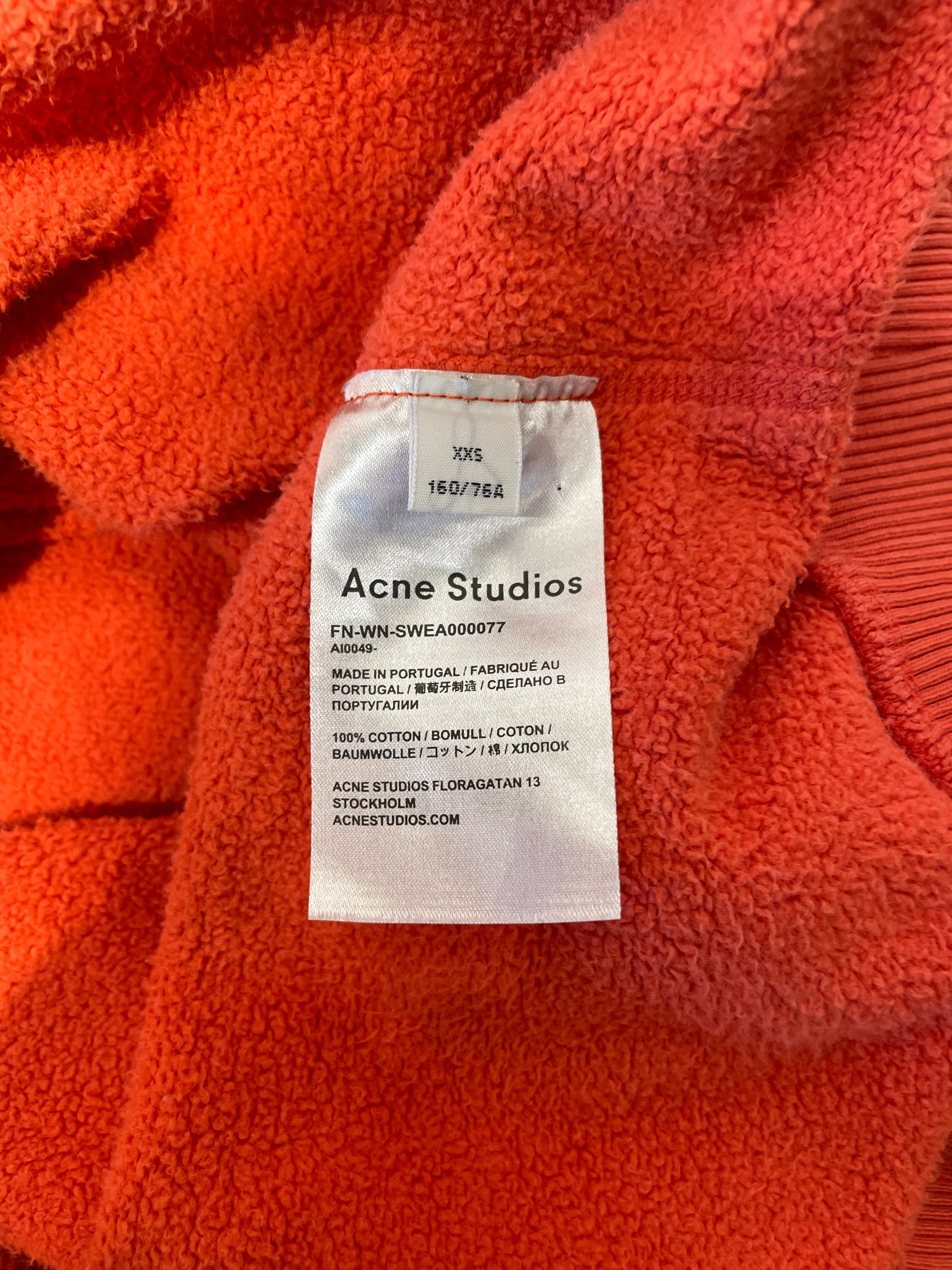 Acne Studios/Hoodie/XXS/Cotton/ORN/