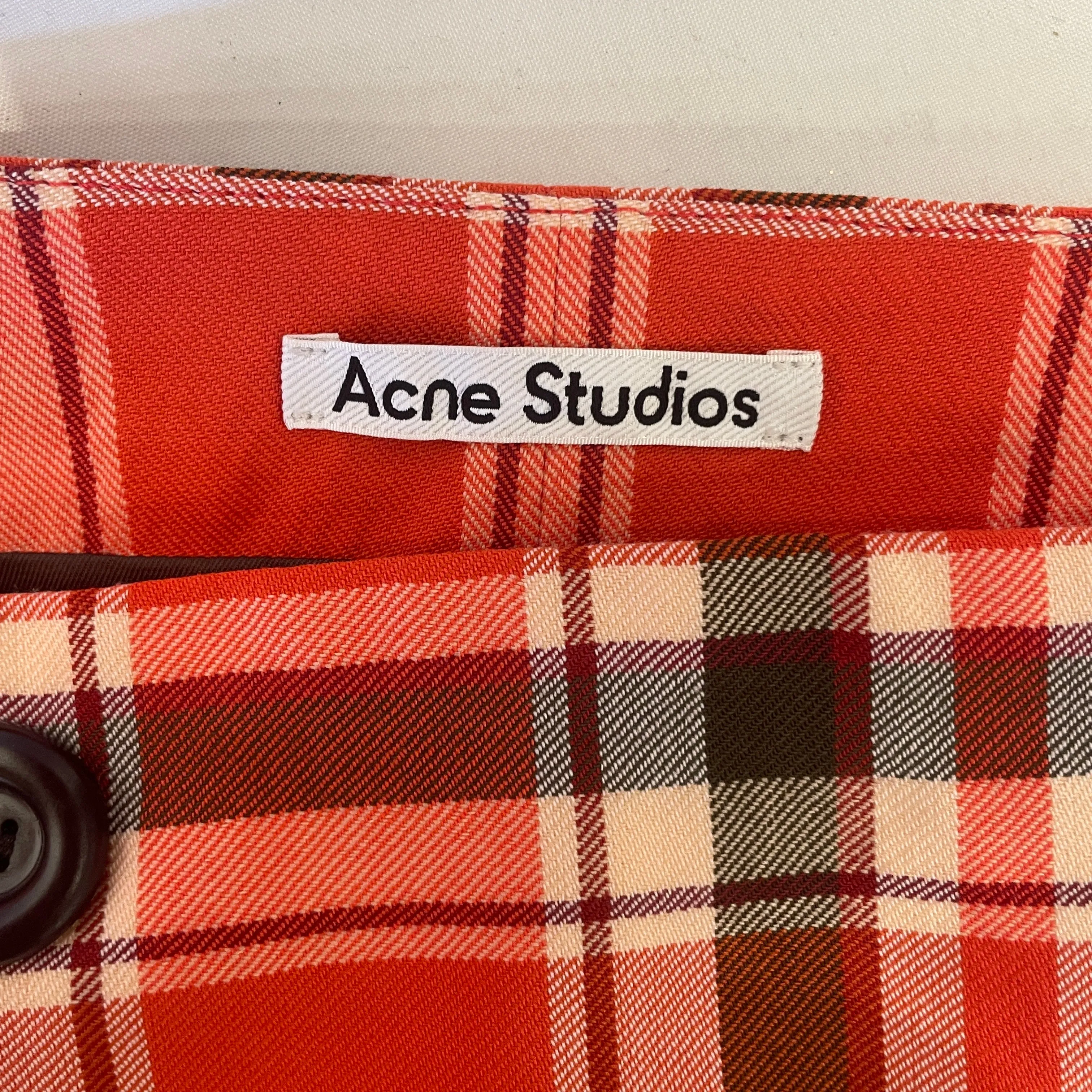 Acne Studios/Skirt/42/Plaid/Cotton/RED/