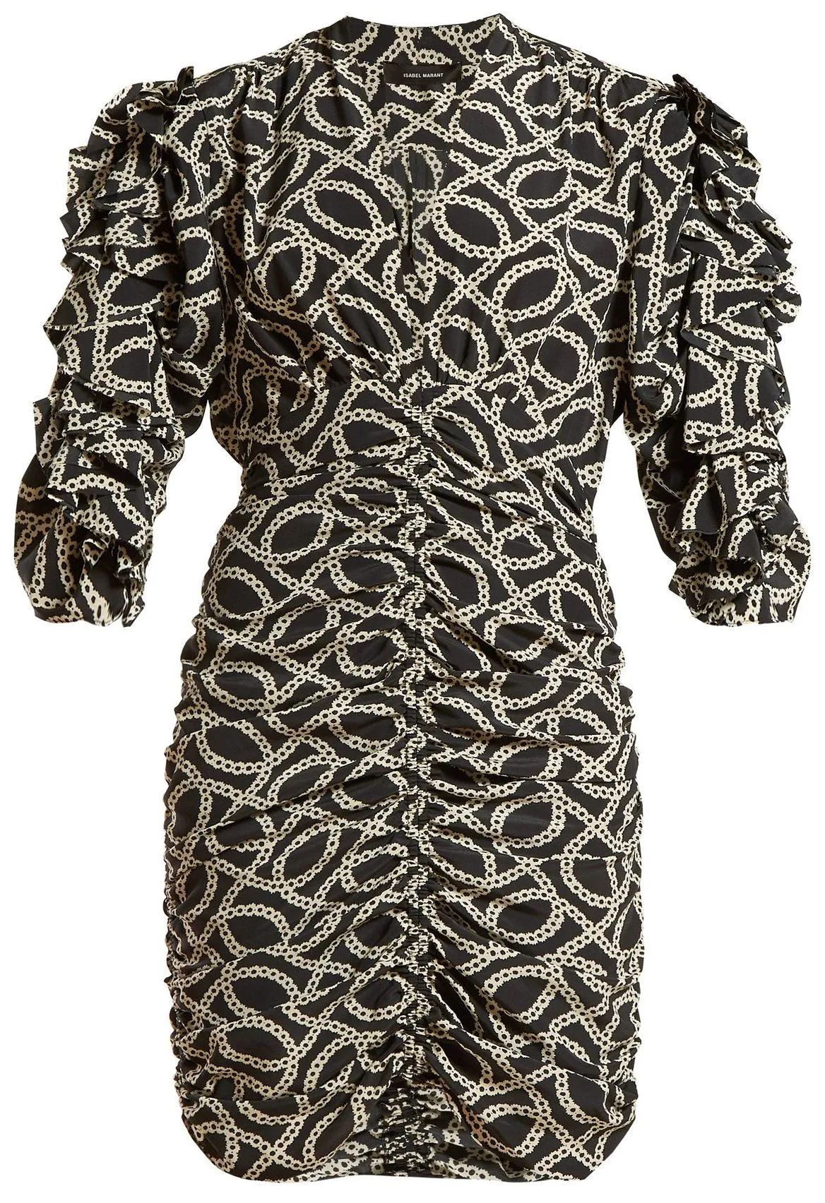 'Andor' Cog-Print Crepe Mini Dress