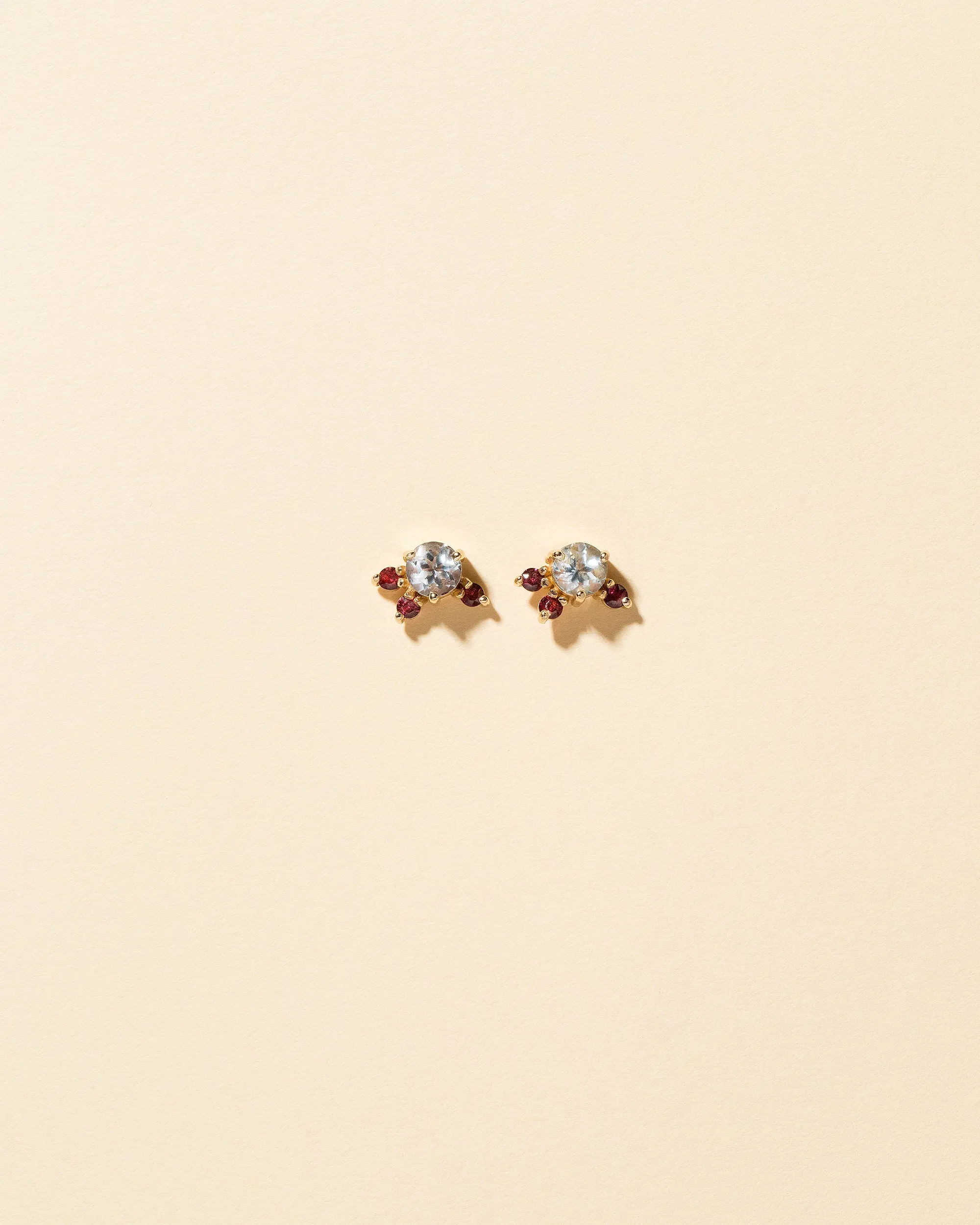 Aquamarine & Garnet Earrings