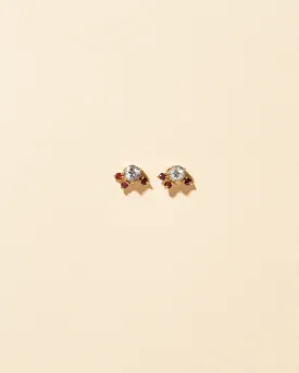 Aquamarine & Garnet Earrings