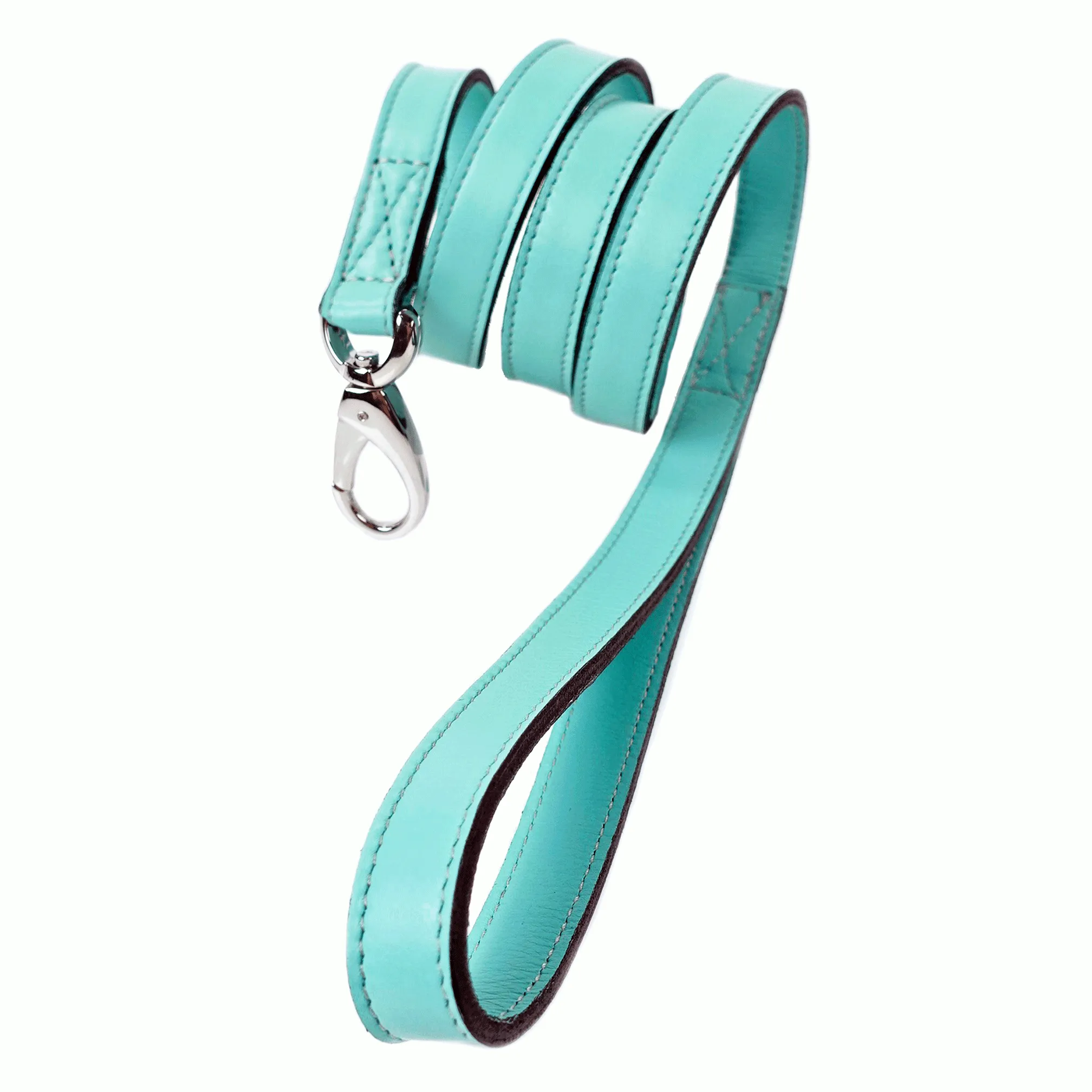 Art Deco Dog Leash in Turquoise & Nickel