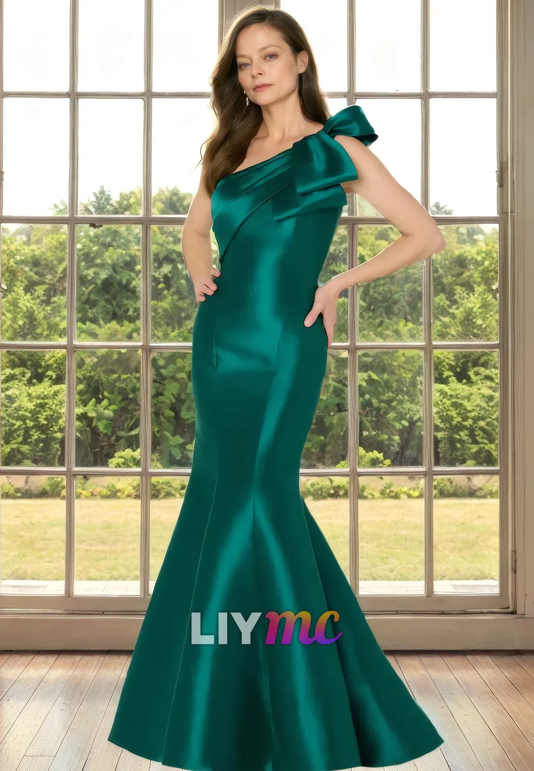 Asymmetrical Sleeveless Sleek Mermaid Mother of Bride Dress