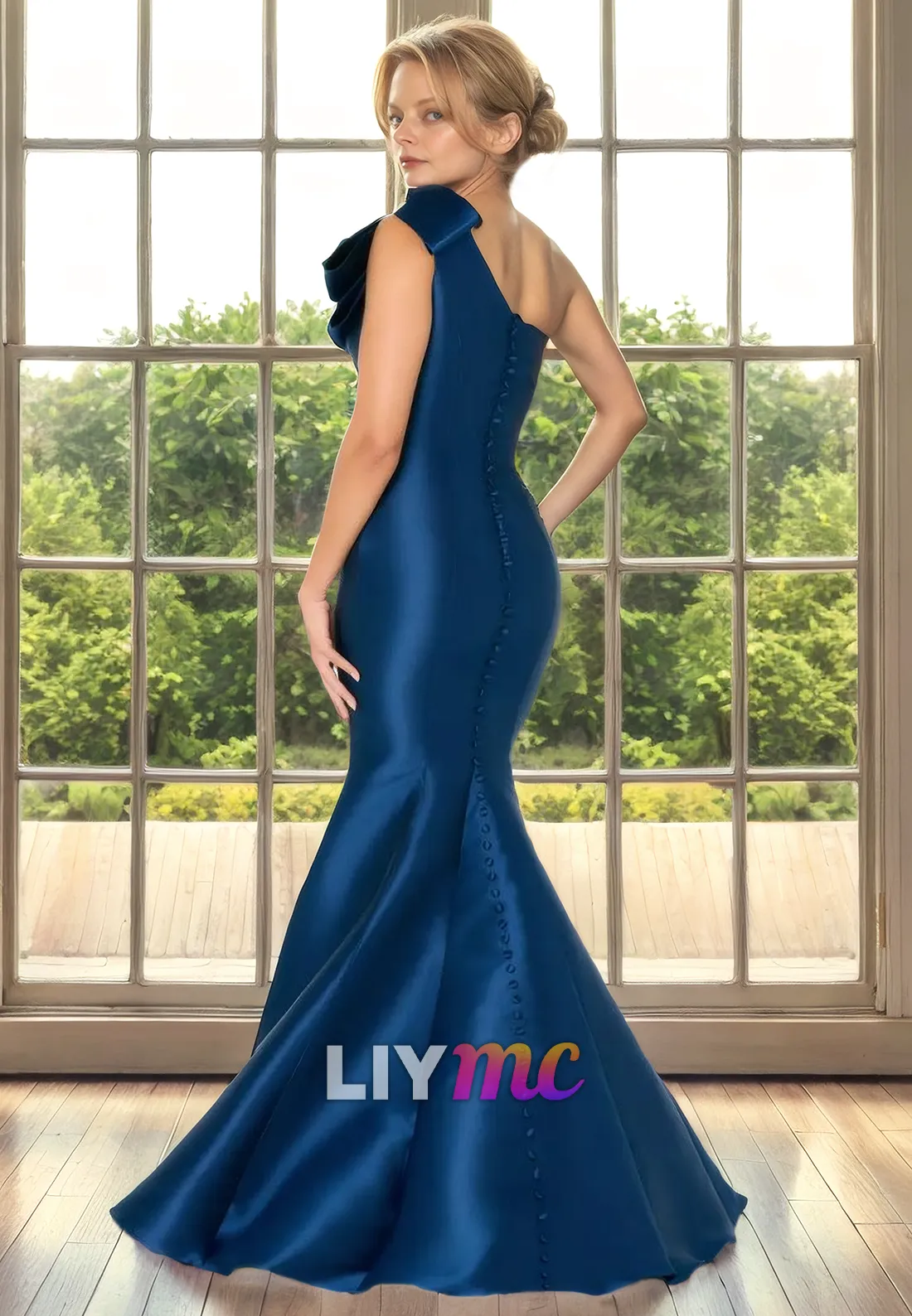 Asymmetrical Sleeveless Sleek Mermaid Mother of Bride Dress