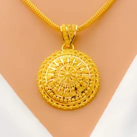 Attractive Mandala Inspired 22k Gold Pendant Set