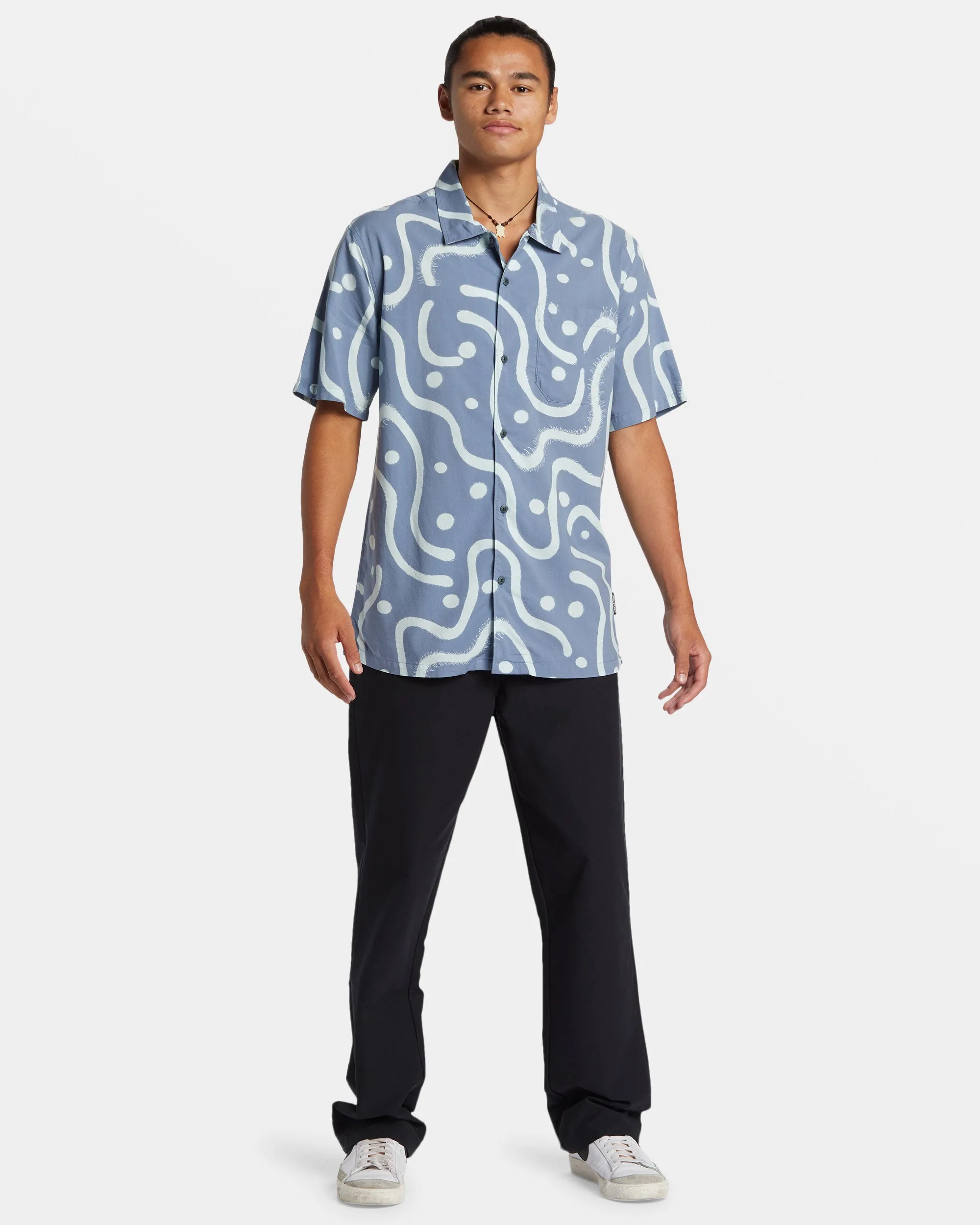 Beach Club Casual Short Sleeve Woven Shirt - Flint Stone Beach Club Casual