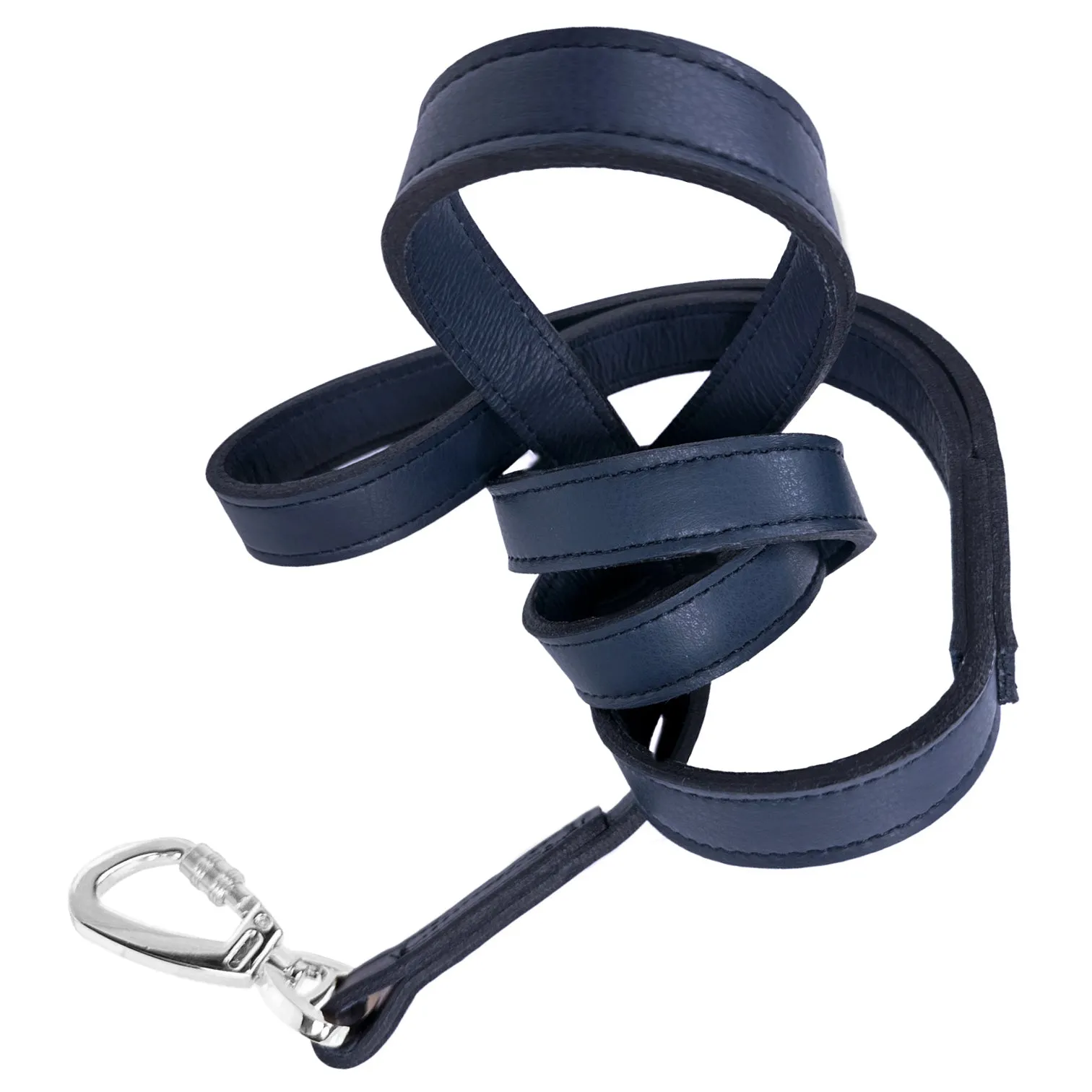 Belmont Dog Leash in French Navy & Nickel