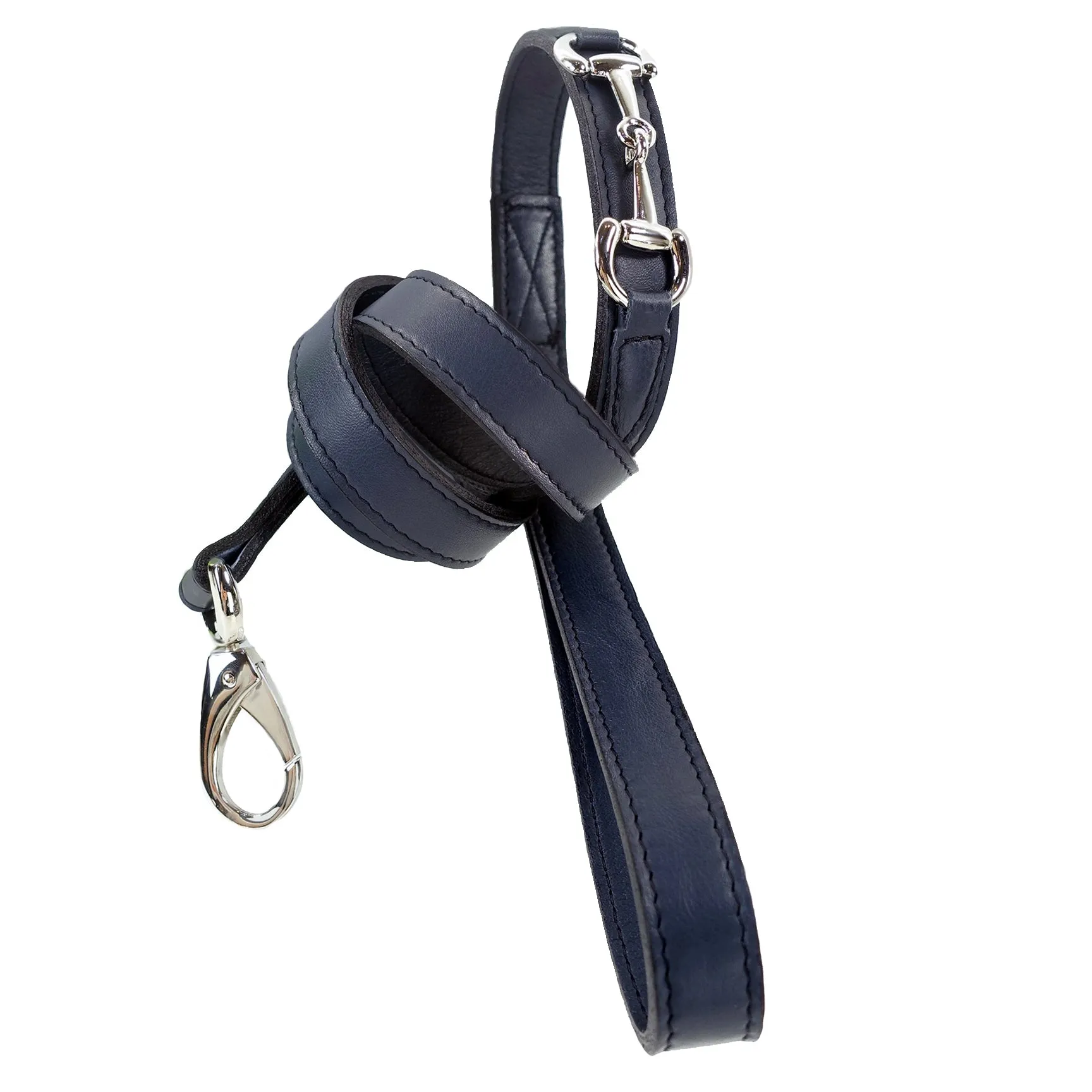 Belmont Dog Leash in French Navy & Nickel