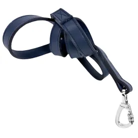 Belmont Dog Leash in French Navy & Nickel