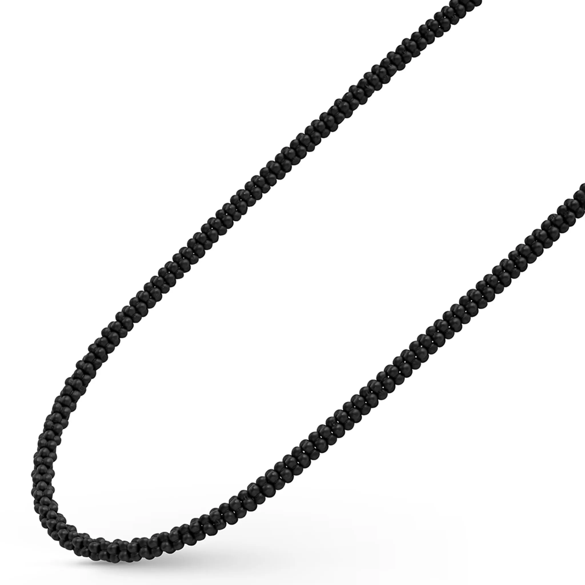 Black Caviar Matte Black Ceramic Beaded Necklace