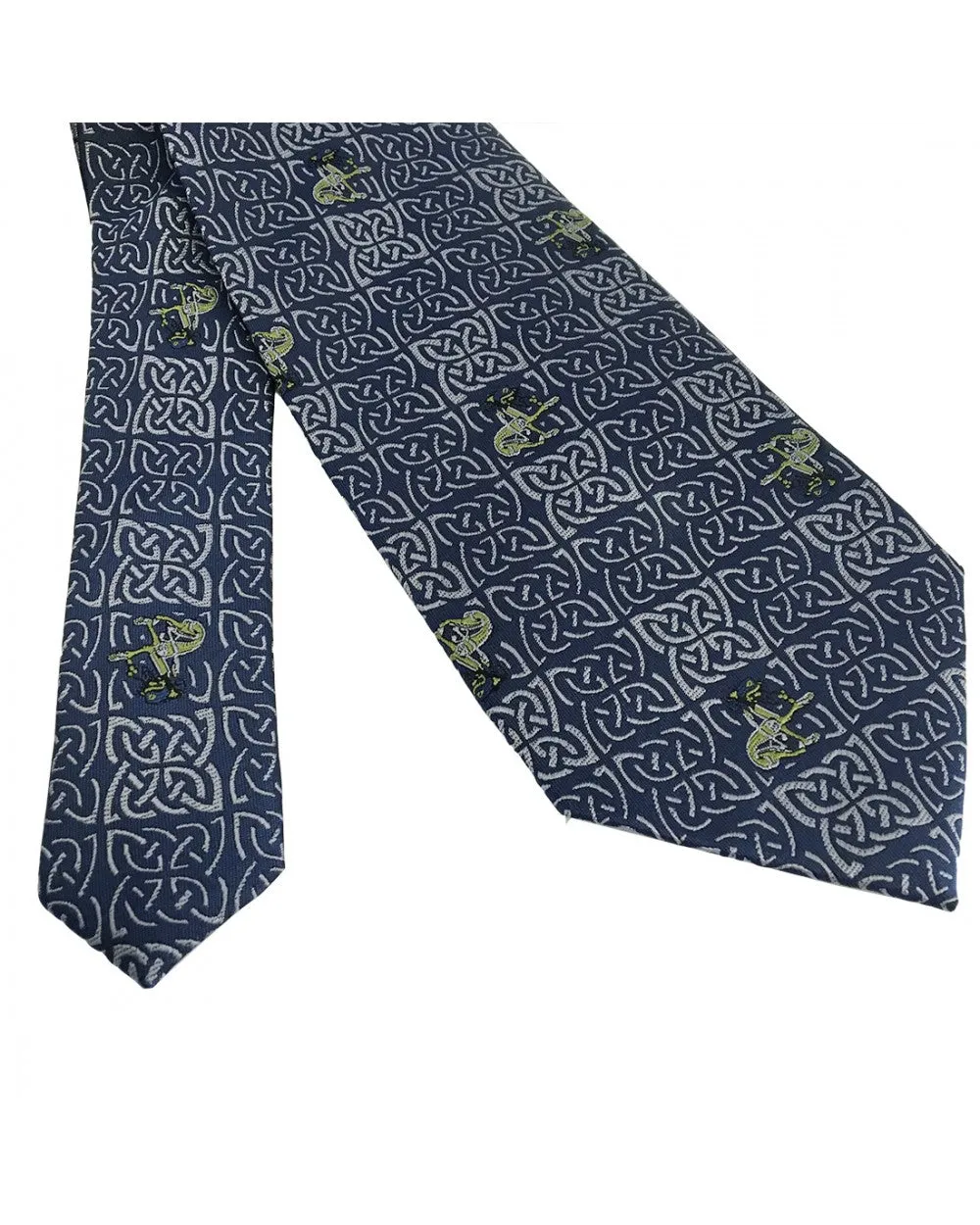 Blue/Navy Book of Kells Dog Silk Tie