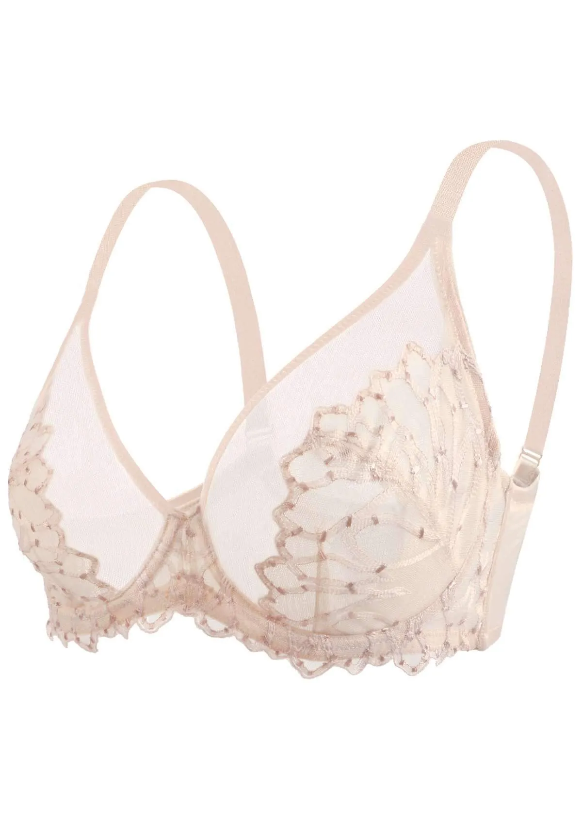 Chrysanthemum Delicate Unlined Lace Bra