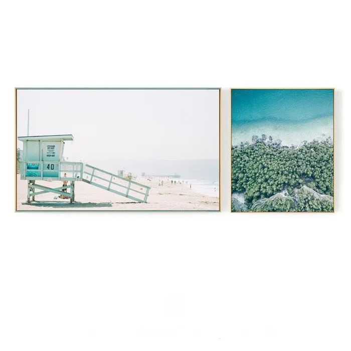 Coastal Wall Art With Frame - Matching Set of 2