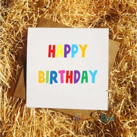 Colourful Happy Birthday Greetings Card