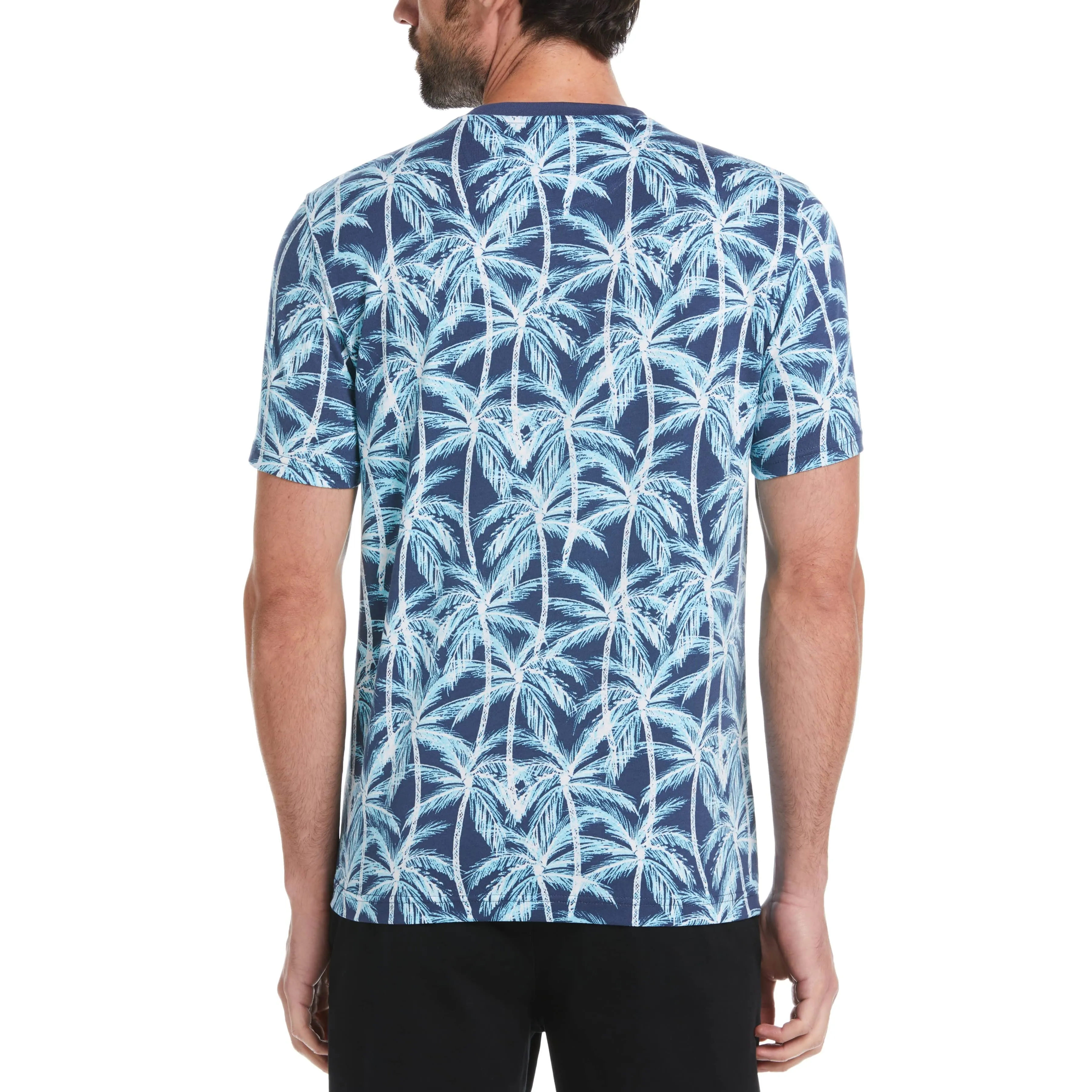 Cotton Jersey Allover Palm Print Tee