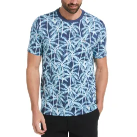 Cotton Jersey Allover Palm Print Tee