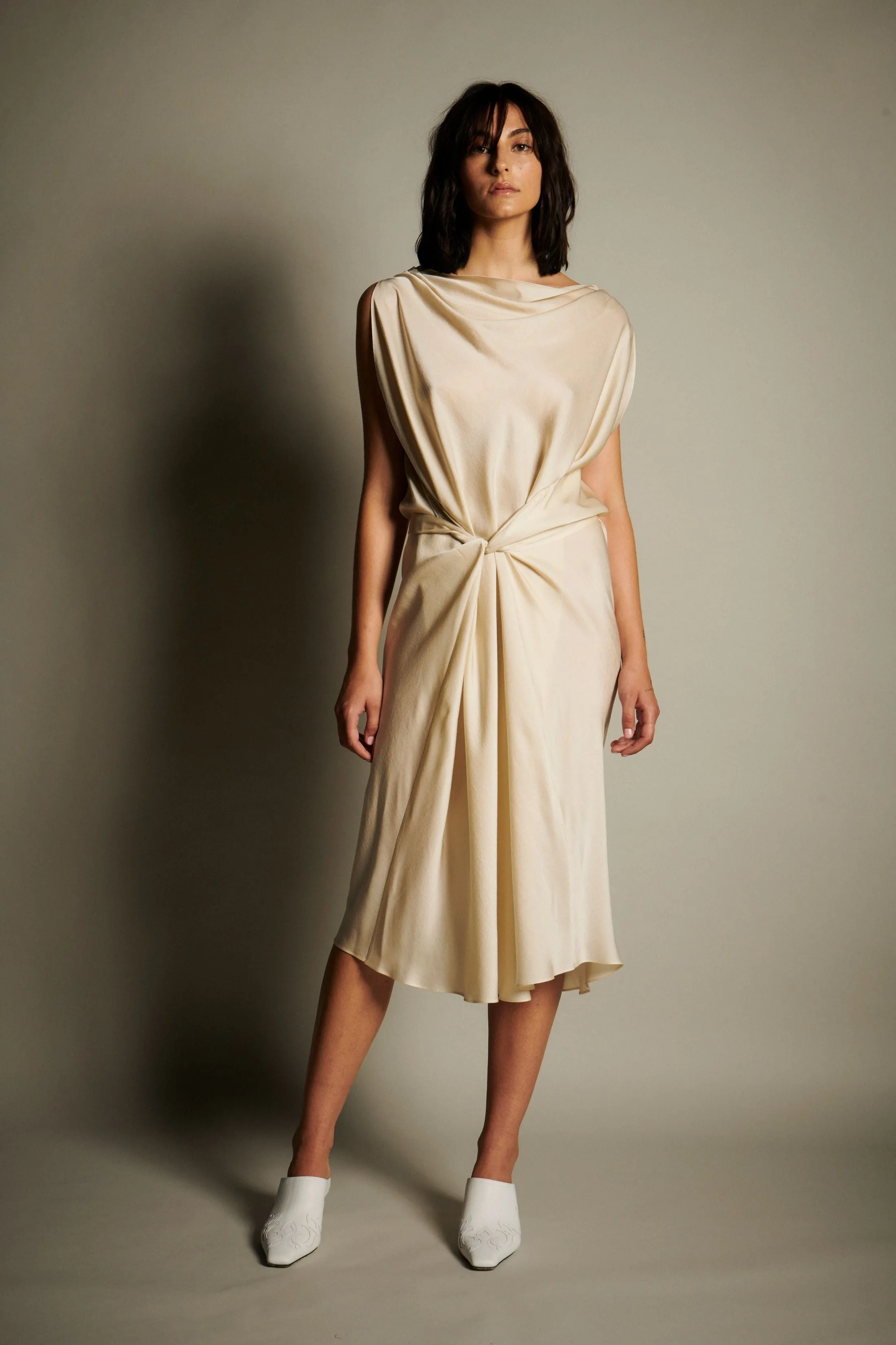 Double Wing Dress - Limestone