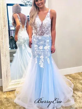 Elegant Mermaid Appliques 2020 Prom Dresses, Long Evening Party Prom Dresses