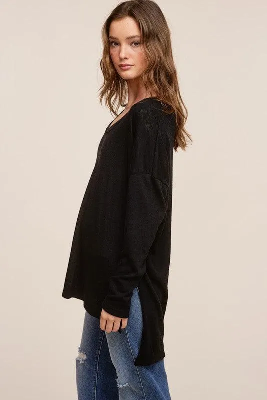 Elizabeth Slub V-Neck Top FINAL SALE