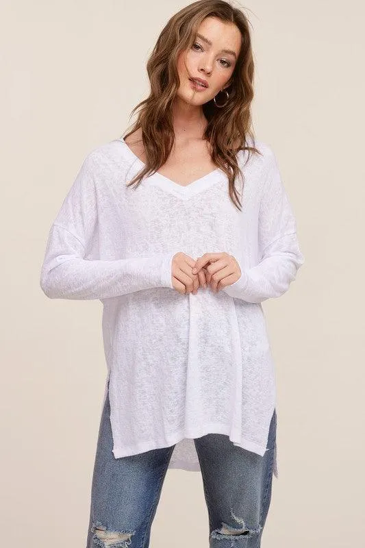 Elizabeth Slub V-Neck Top FINAL SALE