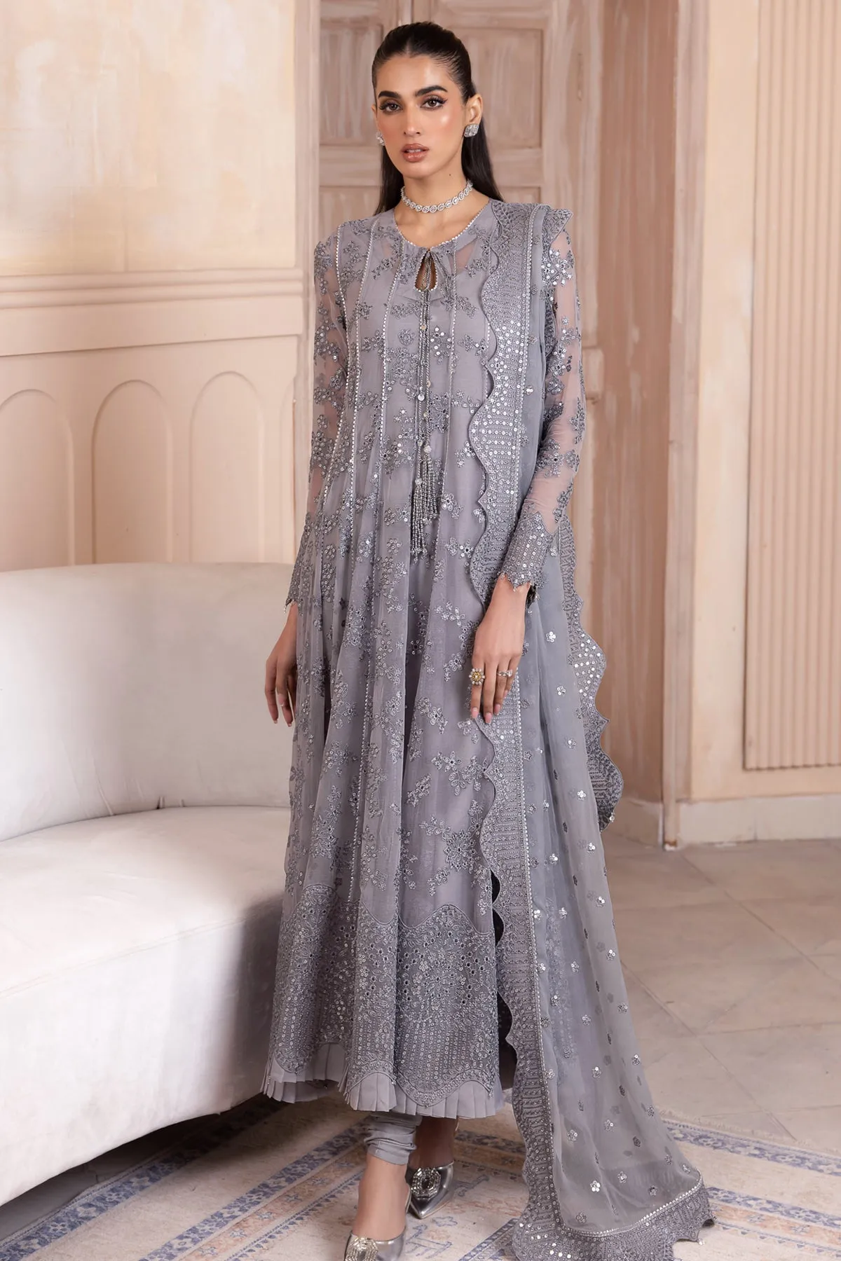 EMBROIDERED CHIFFON UC-3045