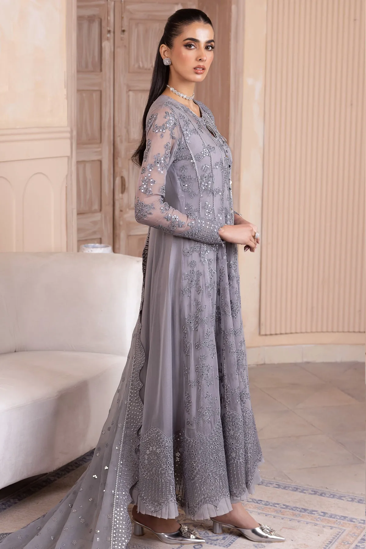 EMBROIDERED CHIFFON UC-3045