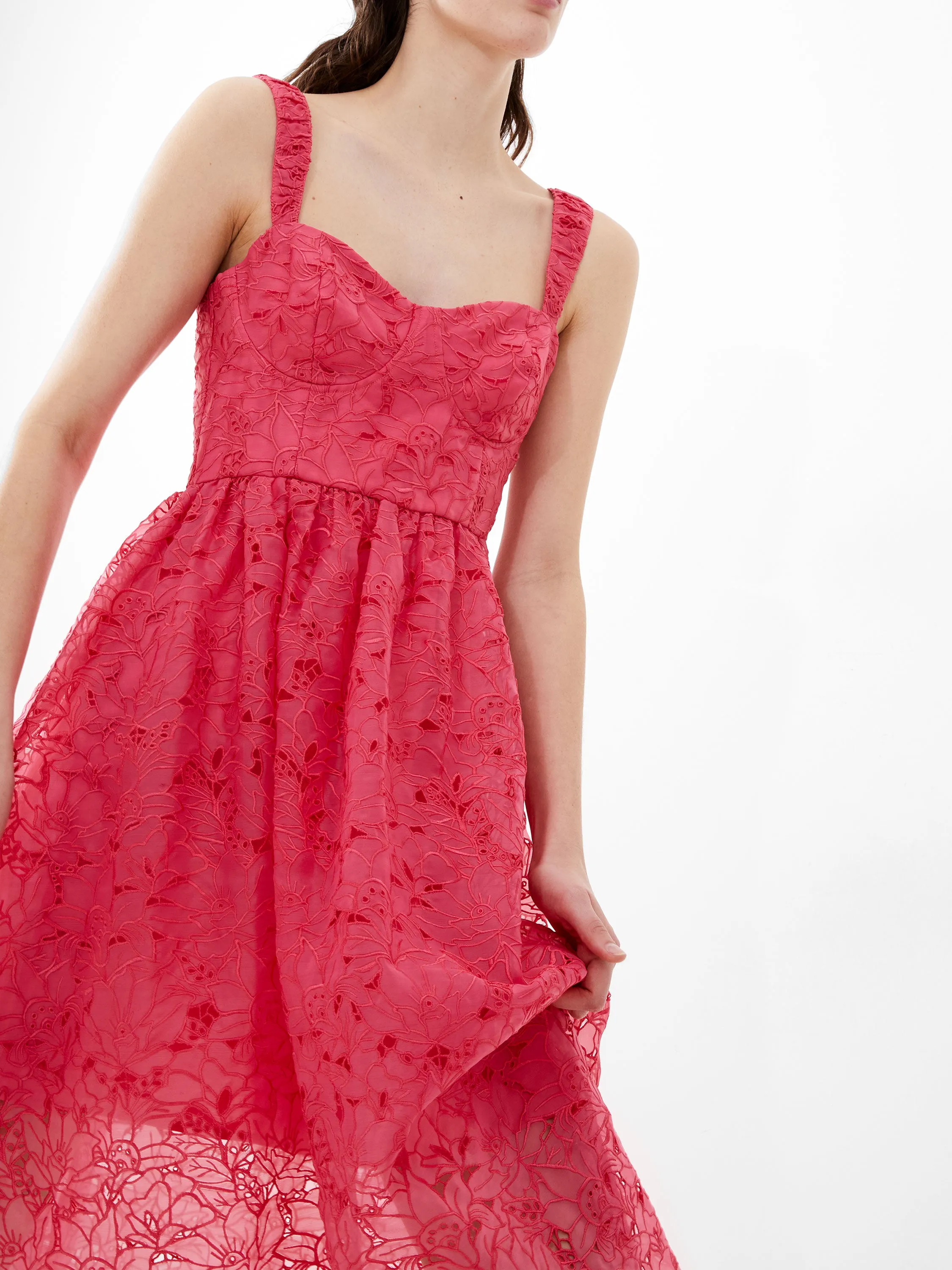 Embroidered Lace Strappy Dress