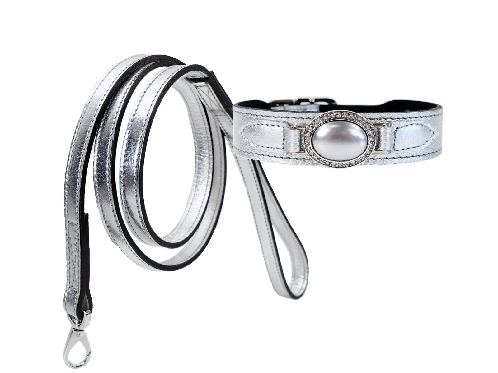 Estate Dog Collar in Metallic Silver & Nickel