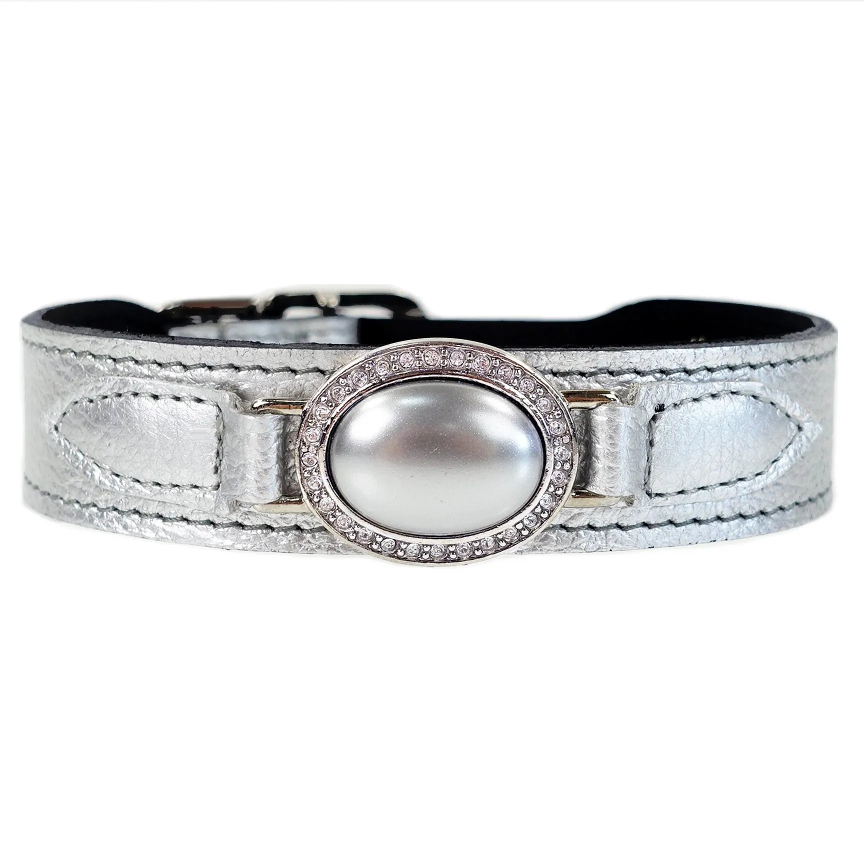 Estate Dog Collar in Metallic Silver & Nickel