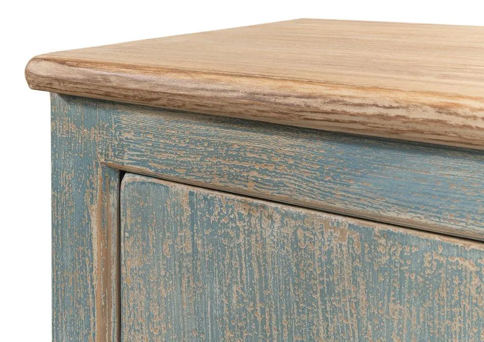 Extra Long Blue Washed Sideboard