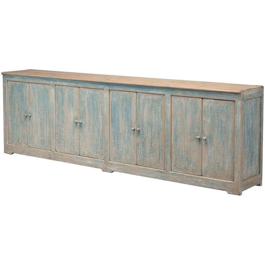 Extra Long Blue Washed Sideboard