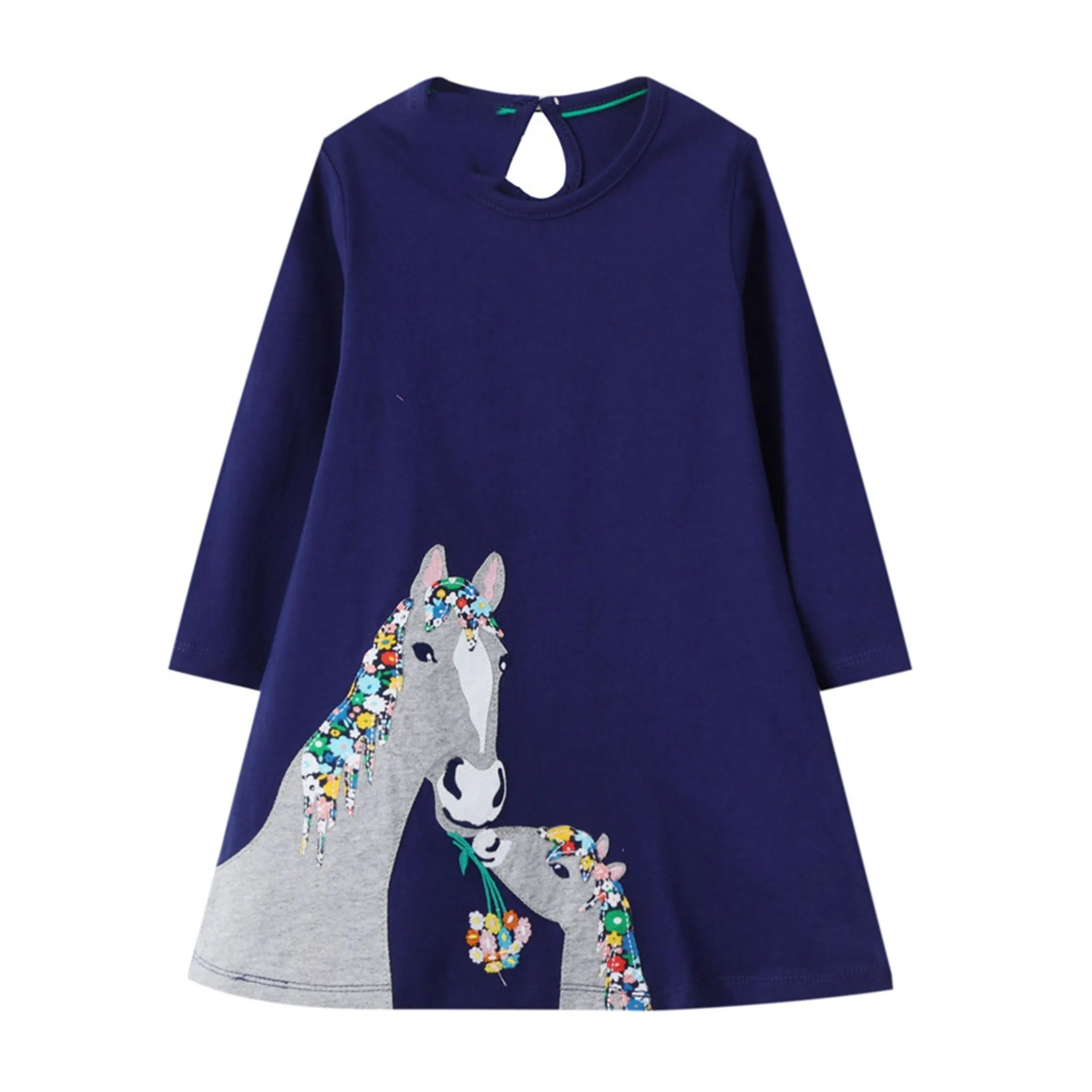 Filly and Foal Nature Inspired Occasion Dress ,Blue