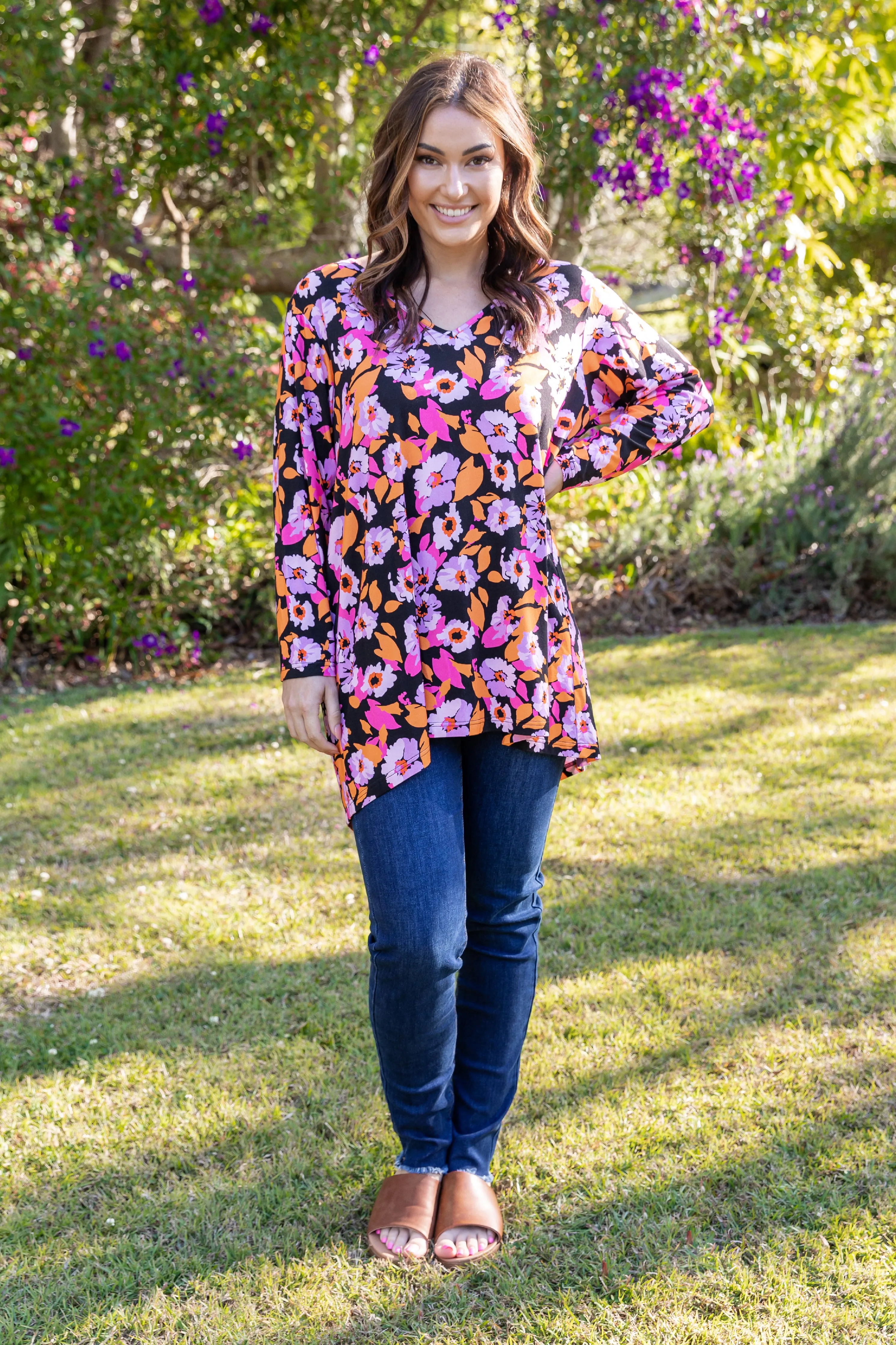 FINAL SALE Long Sleeve T-Shirt Top in Rosella