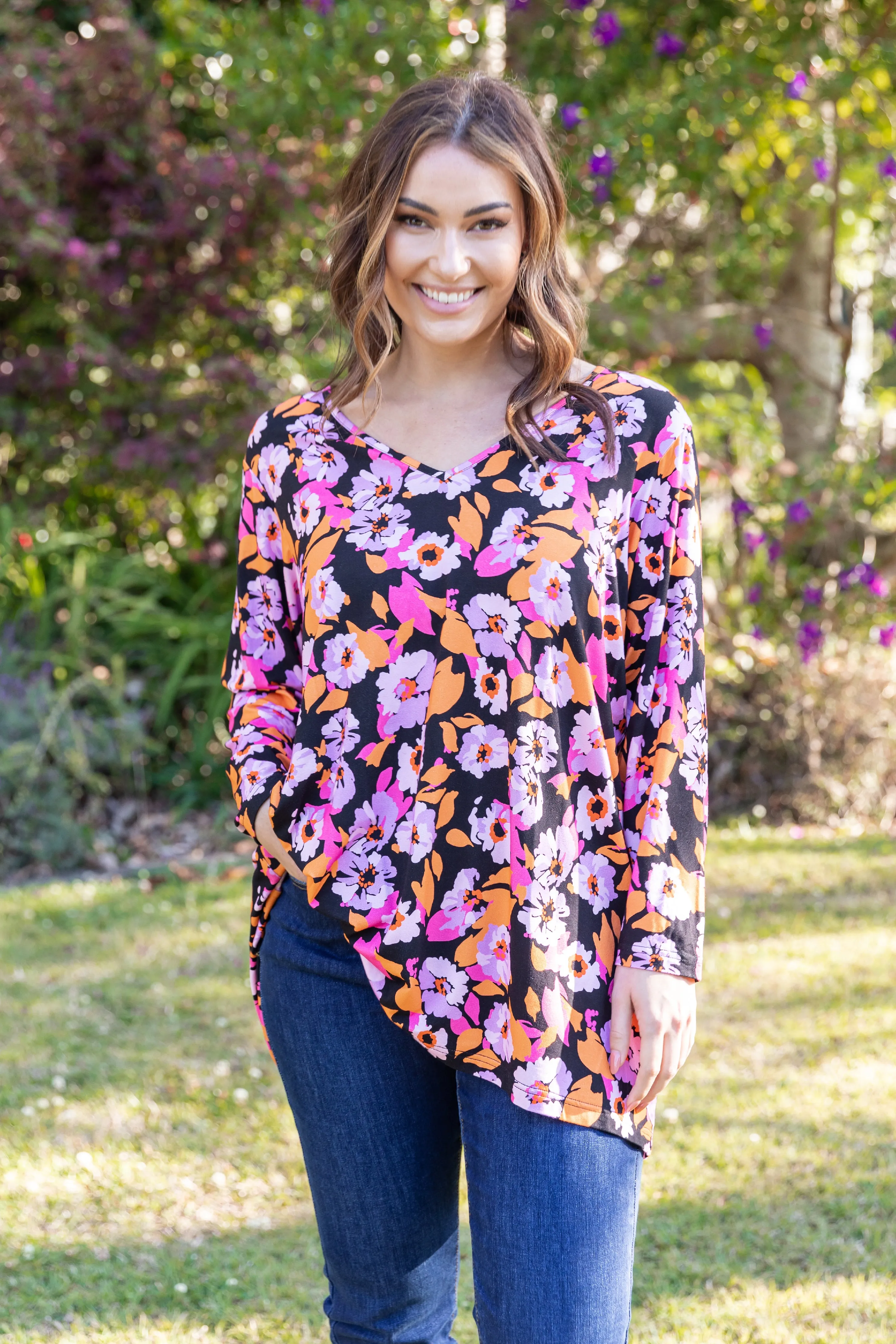 FINAL SALE Long Sleeve T-Shirt Top in Rosella