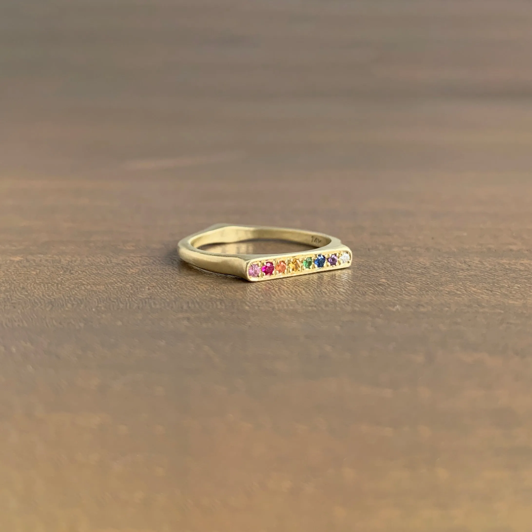 Gold Corazon Rainbow Stacking Ring