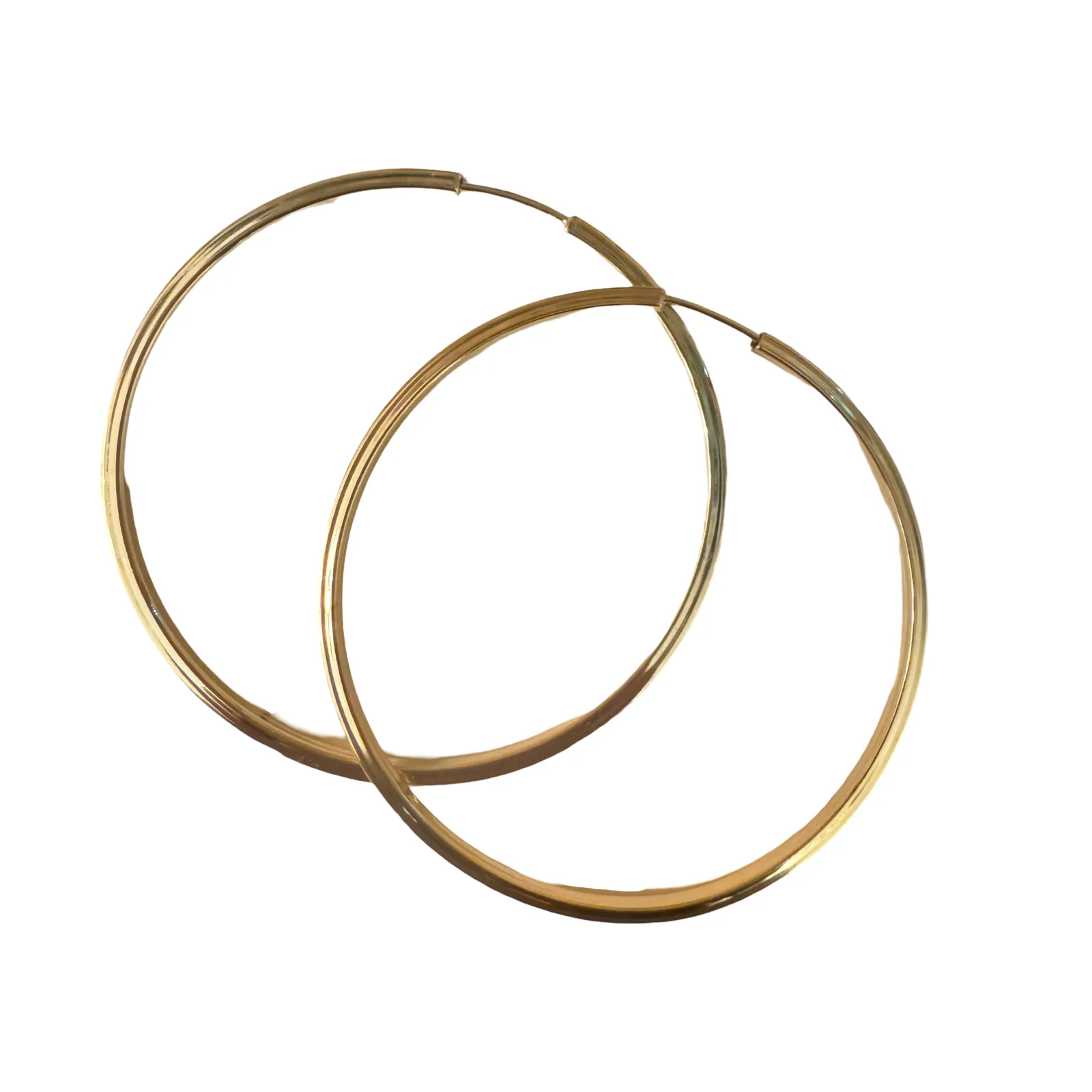 Gold Filled Cubic Hollow Hoops